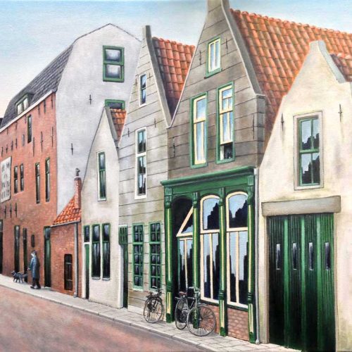 'Oud Schoonhoven', olieverf, 30x40 cm, (verkocht)