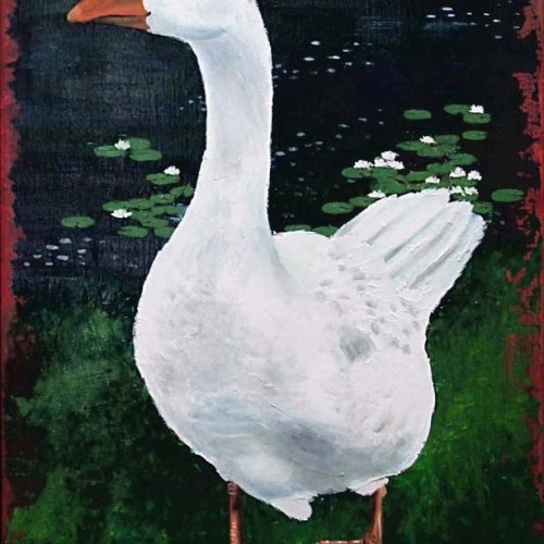 'Gijs de gans', olieverf, 50x70 cm